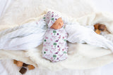 Girl Pink Dinosaur Swaddle Blanket, Dinosaur Personalized Baby Set, Personalized Baby Blanket, Baby Shower Gift, Dinosaur Swaddle Set,