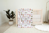 Girl Pink Dinosaur Moses Basket Sheet, Dinosaur Personalized Baby Set, Personalized Baby Blanket, Baby Shower Gift, Dinosaur Swaddle Set,