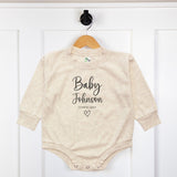 Custom Baby Announcement Outift , Personalized Infant Bodysuit, Natural Coming Soon One-piece, Custom Family Name Baby Clothes