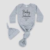 Custom Baby Announcement Outift , Personalized Infant Bodysuit, Natural Coming Soon One-piece, Custom Family Name Baby Clothes