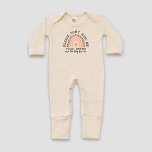 Please Don’t Kiss Me Your Germs Are Too Big For Me , Infant Baby Coming Home Outfit, Baby Shower Gift, Sleeper With Footies